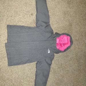 North Face coat 4t gray and pink, great used condition
